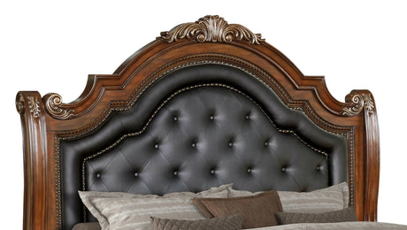 Viviana Traditional Style King Bed in Caramel finish Wood - Home Elegance USA