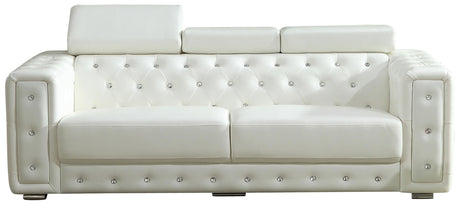 Charlise Modern Style White Sofa in Faux Leather - Home Elegance USA