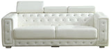 Charlise Modern Style White Sofa in Faux Leather - Home Elegance USA