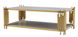 Lawrence Modern Style Marble Coffee Table with Metal Base - Home Elegance USA