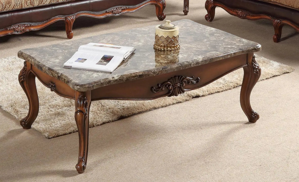 Anne Traditional Style Coffee Table In Cherry Finish Wood | Cosmos | Home Elegance USA