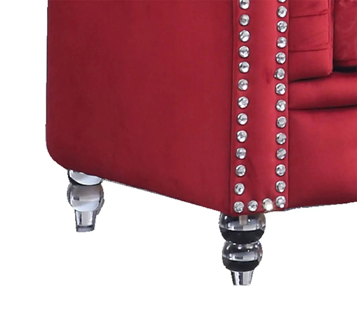 Sahara Modern Style Red Sofa with Acrylic legs - Home Elegance USA