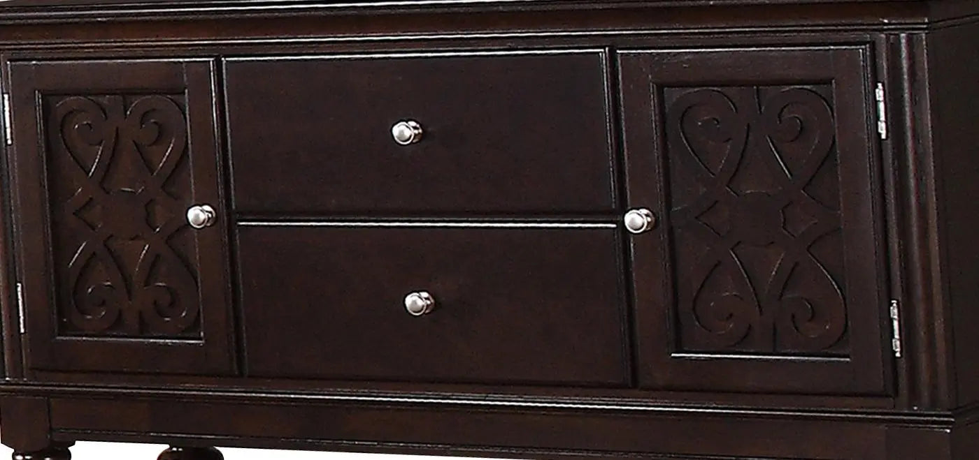 Zora Transitional Style Dining Server in Cherry finish Wood - Home Elegance USA