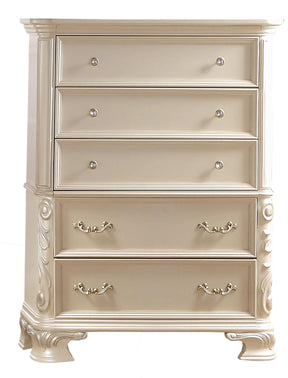 Victoria Traditional Style Chest In Off-White Finish Wood | Cosmos