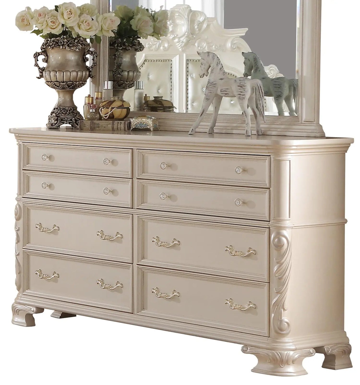 Victoria Traditional Style Dresser in Off-White finish Wood - Home Elegance USA