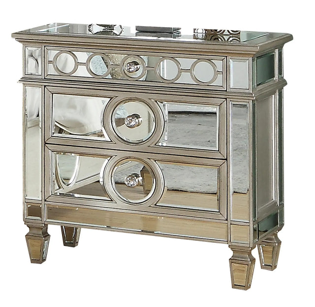 Brooklyn Contemporary Style Nightstand In Silver Finish Wood | Cosmos | Home Elegance USA