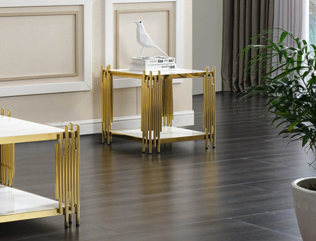 Jaden Modern Style Marble End Table With Metal Base | Cosmos