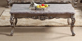 Cristina Traditional Style Coffee Table In Silver Finish Wood | Cosmos | Home Elegance USA