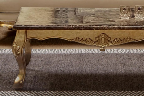 Majestic Transitional Style Coffee Table In Gold Finish Wood | Cosmos