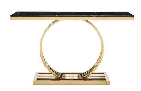 Arlene Modern Style Marble Console Table with Metal Base - Home Elegance USA