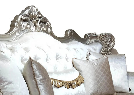 Emily Transitional Style Sofa In Champagne Finish Wood | Cosmos