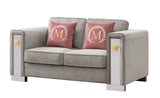 William Modern Style Gray Loveseat with Metal legs - Home Elegance USA