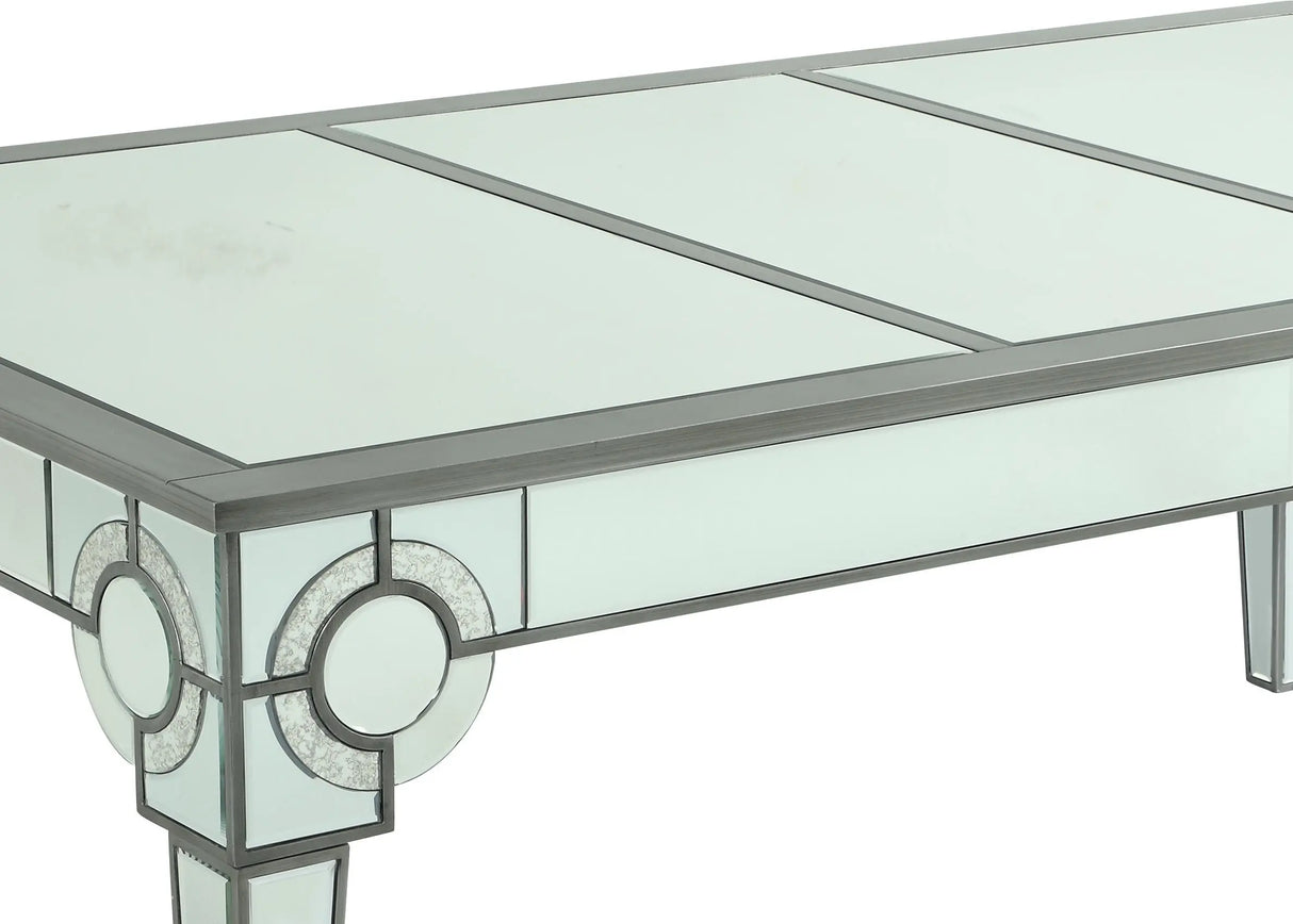 Zoe Modern Style Glass DiningTable with Silver fiinish - Home Elegance USA