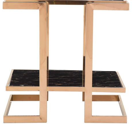 Dayna Modern Style Marble End Table With Metal Base | Cosmos