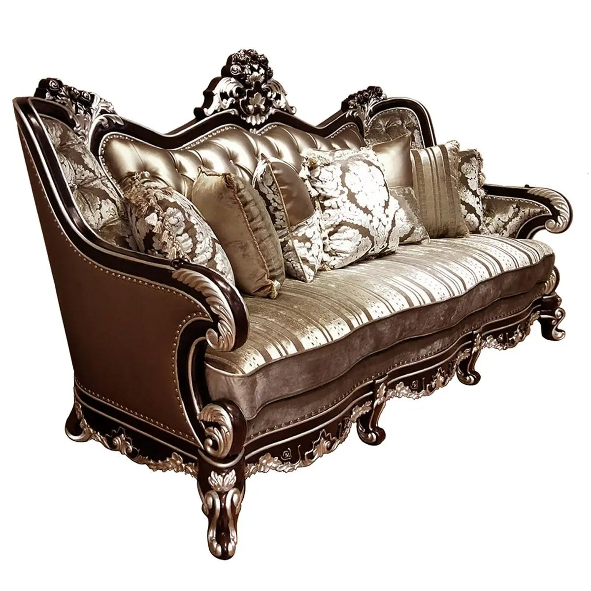 Monica Traditional Style Sofa in Cherry finish Wood - Home Elegance USA