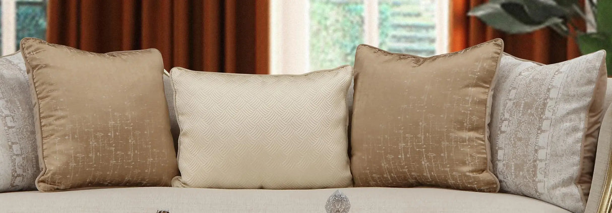 Cora Modern Style Beige Sofa in Gold finish - Home Elegance USA