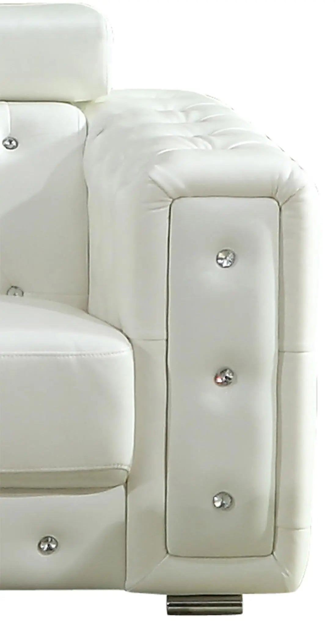 Charlise Modern Style White Sofa in Faux Leather - Home Elegance USA