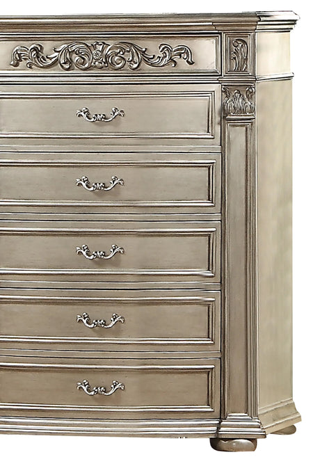 Platinum Traditional Style Chest In Gold Finish Wood | Cosmos