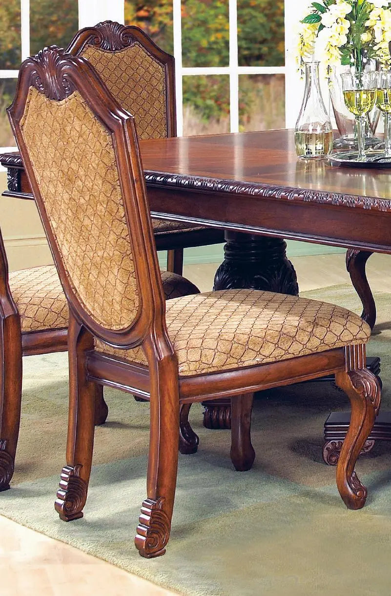Veronica Cherry Traditional Style Dining Side Chair in Cherry finish Wood - Home Elegance USA