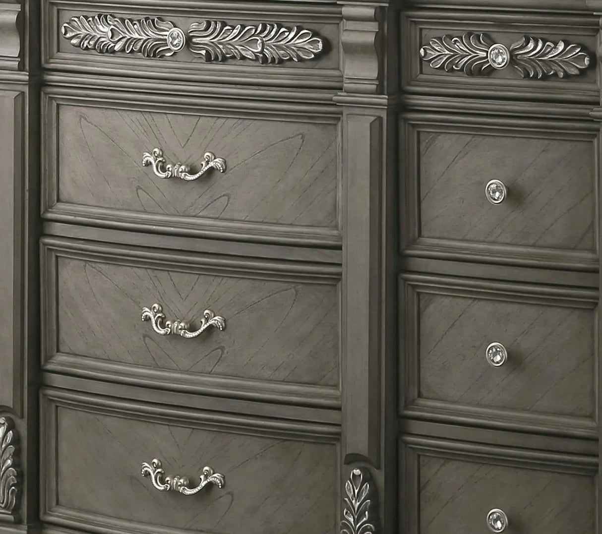 Silvy Transitional Style Dresser in Gray finish Wood - Home Elegance USA