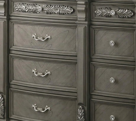 Silvy Transitional Style Dresser In Gray Finish Wood | Cosmos