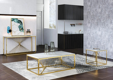 Layla Modern Style Marble Console Table With Metal Base | Cosmos