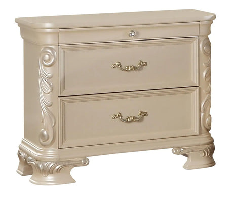 Victoria Traditional Style Nightstand in Off-White finish Wood - Home Elegance USA