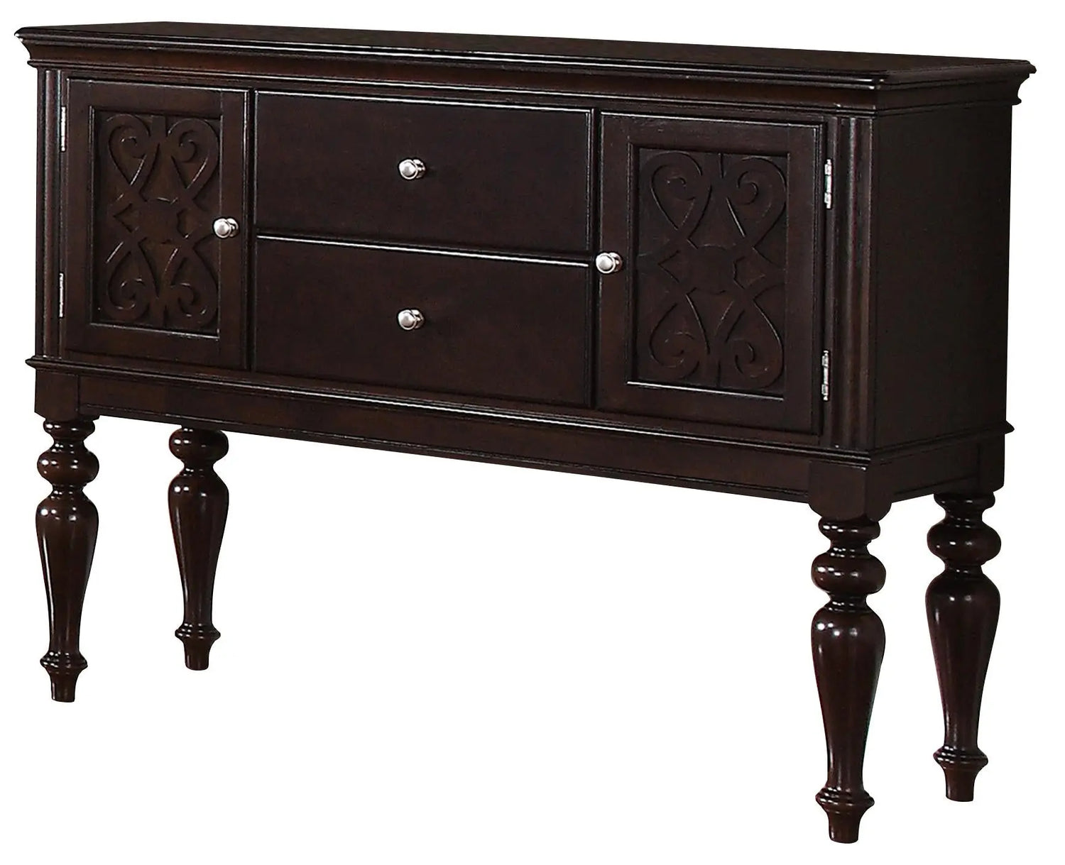 Zora Transitional Style Dining Server in Cherry finish Wood - Home Elegance USA