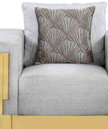 Megan Modern Style Gray Chair With Gold Finish | Cosmos