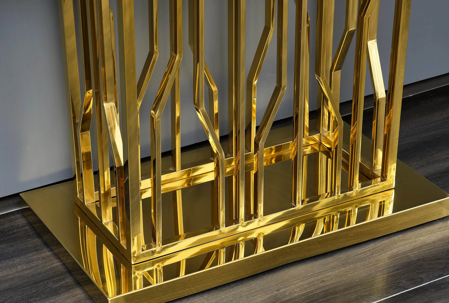 Pandora Modern Style Marble Console Table with Metal Base - Home Elegance USA