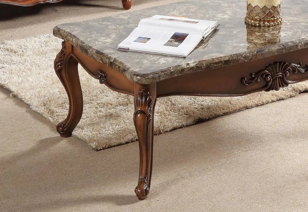 Anne Traditional Style Coffee Table In Cherry Finish Wood | Cosmos | Home Elegance USA
