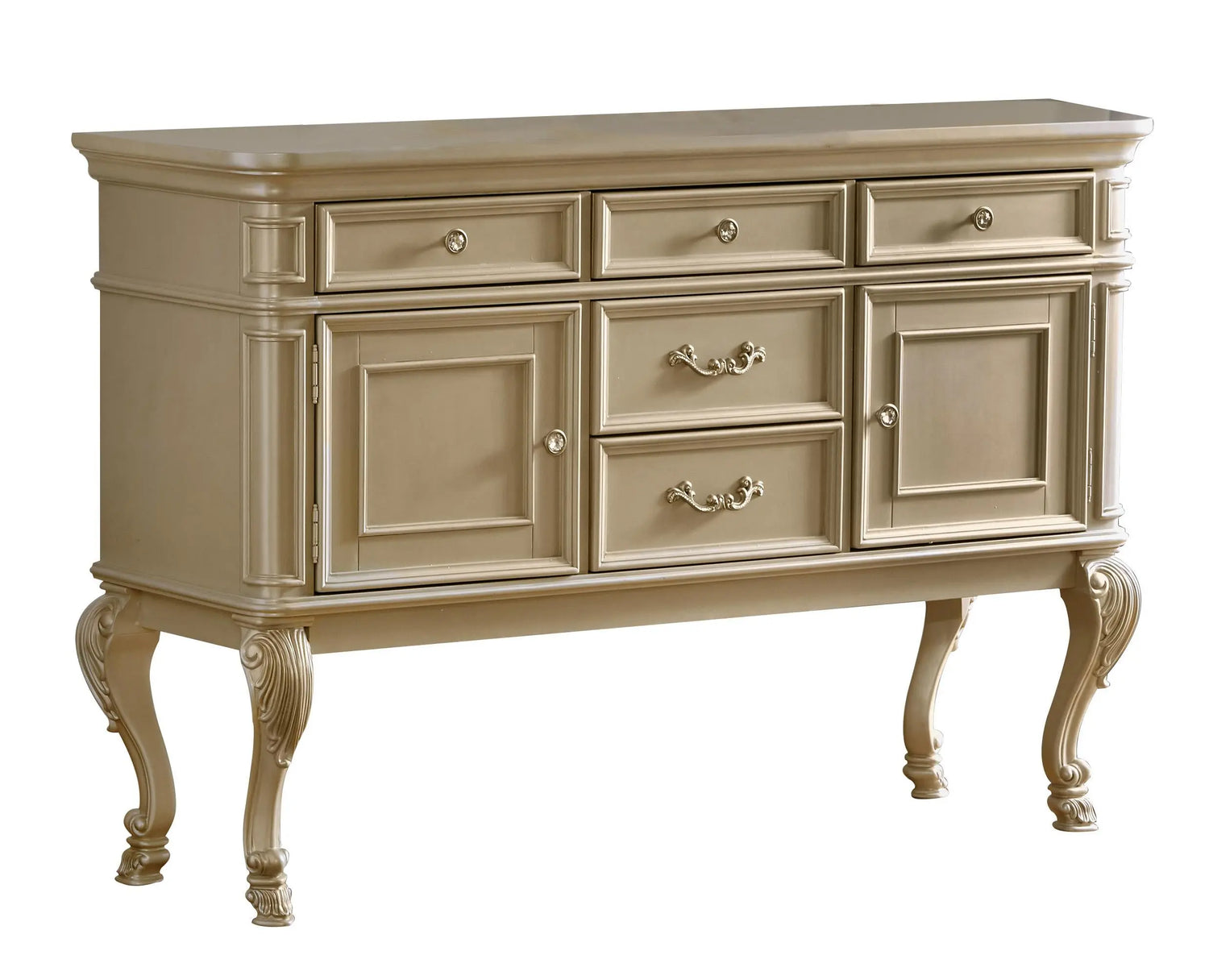 Miranda Transitional Style Dining Server in Gold finish Wood - Home Elegance USA