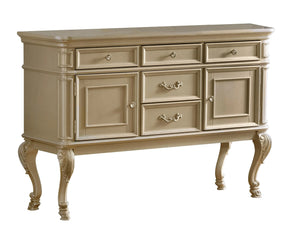 Miranda Transitional Style Dining Server In Gold Finish Wood | Cosmos