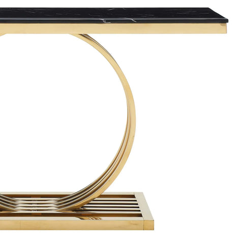 Arlene Modern Style Marble Console Table With Metal Base | Cosmos