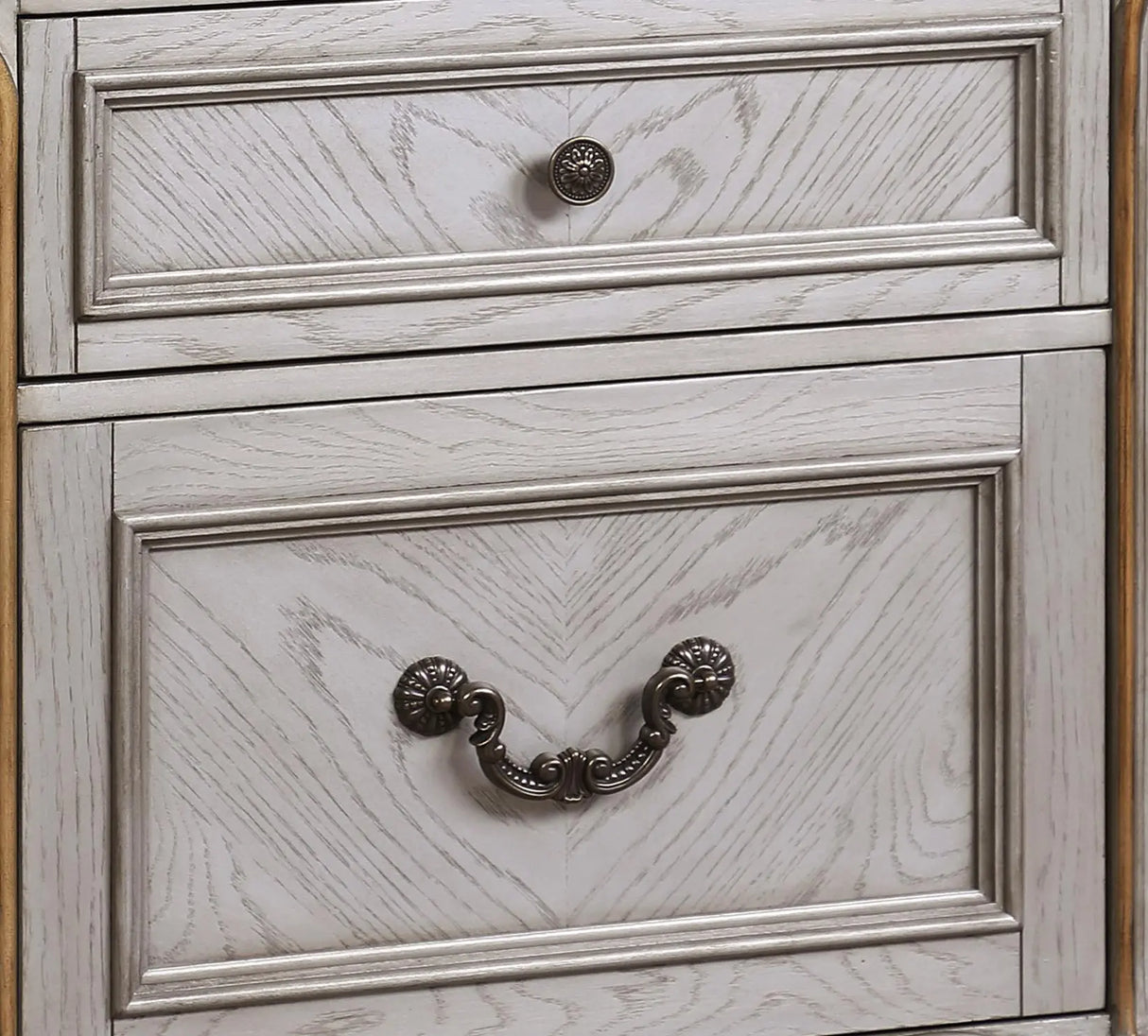 Melrose Transitional Style Nightstand in Silver finish Wood - Home Elegance USA