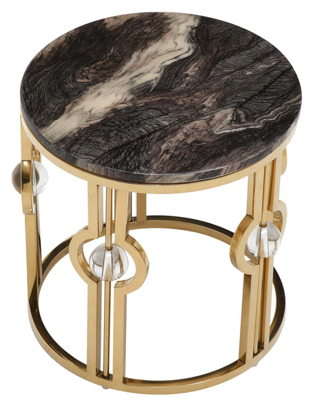 Fallon Modern Style Marble End Table With Metal Base | Cosmos