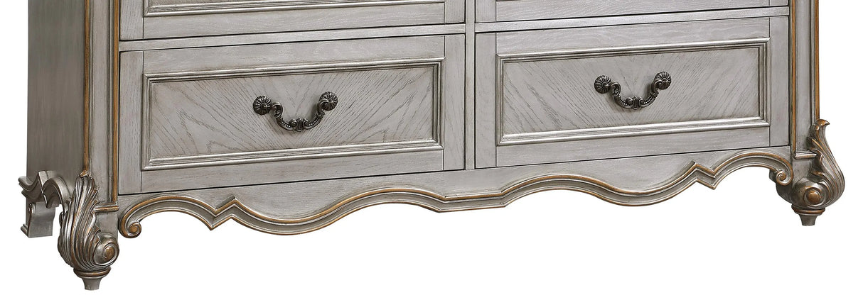 Melrose Transitional Style Dresser in Silver finish Wood - Home Elegance USA