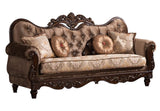 Zoya Traditional Style Sofa in Cherry finish Wood - Home Elegance USA