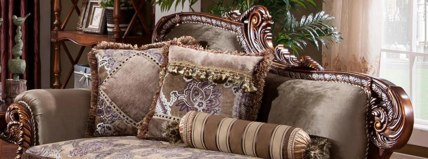 Janet Traditional Style Chaise in Cherry finish Wood - Home Elegance USA