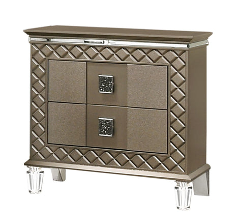Coral Contemporary Style Nightstand in Bronze finish Wood - Home Elegance USA