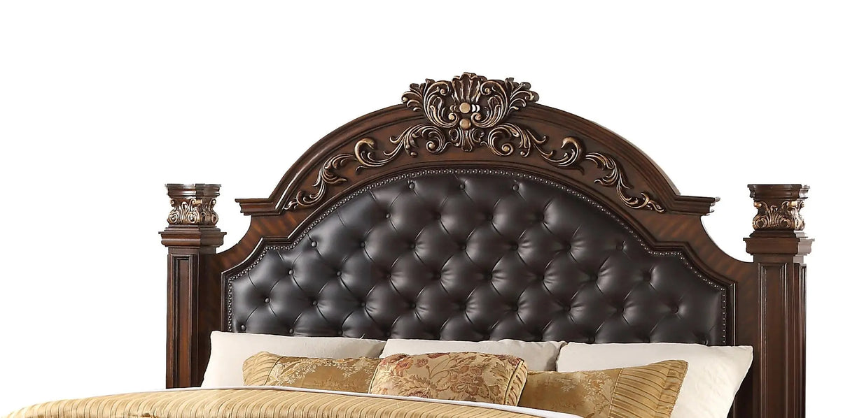 Aspen Traditional Style Queen Bed In Cherry Finish Wood | Cosmos | Home Elegance USA