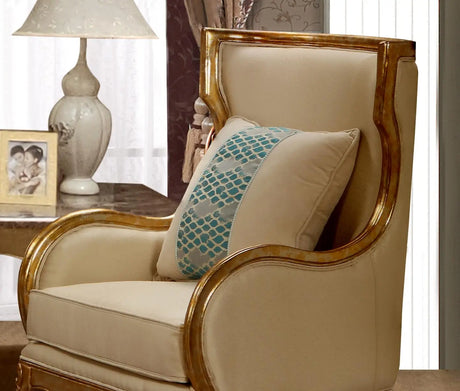 Majestic Transitional Style Chair In Gold Finish Wood | Cosmos