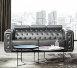 Charlise Modern Style Silver Sofa in Faux Leather - Home Elegance USA