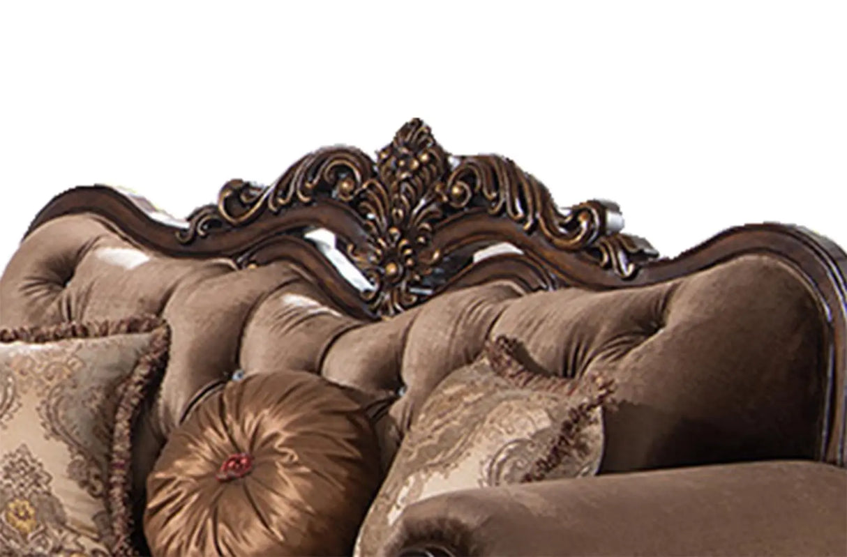 Zoya Traditional Style Loveseat in Cherry finish Wood - Home Elegance USA
