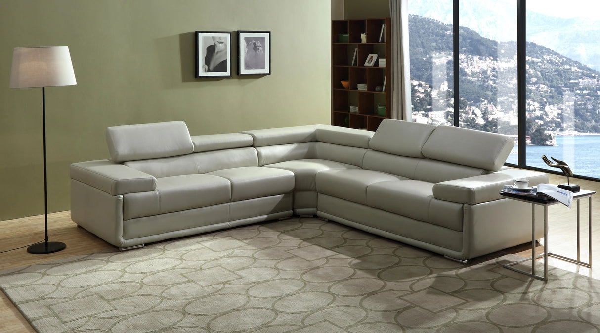 Zenith Beige Sectional in Faux Leather - Home Elegance USA