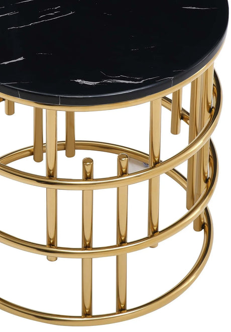 Talia Modern Style Marble End Table With Metal Base | Cosmos