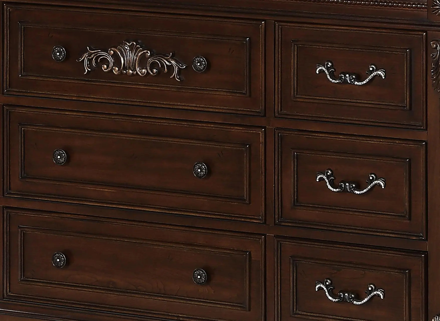 Destiny Traditional Style Dresser In Cherry Finish Wood | Cosmos | Home Elegance USA