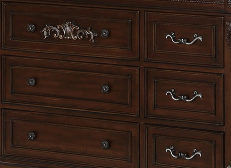 Destiny Traditional Style Dresser In Cherry Finish Wood | Cosmos