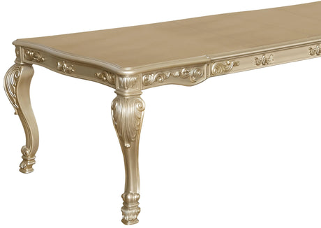 Miranda Transitional Style Dining Table In Gold Finish Wood | Cosmos