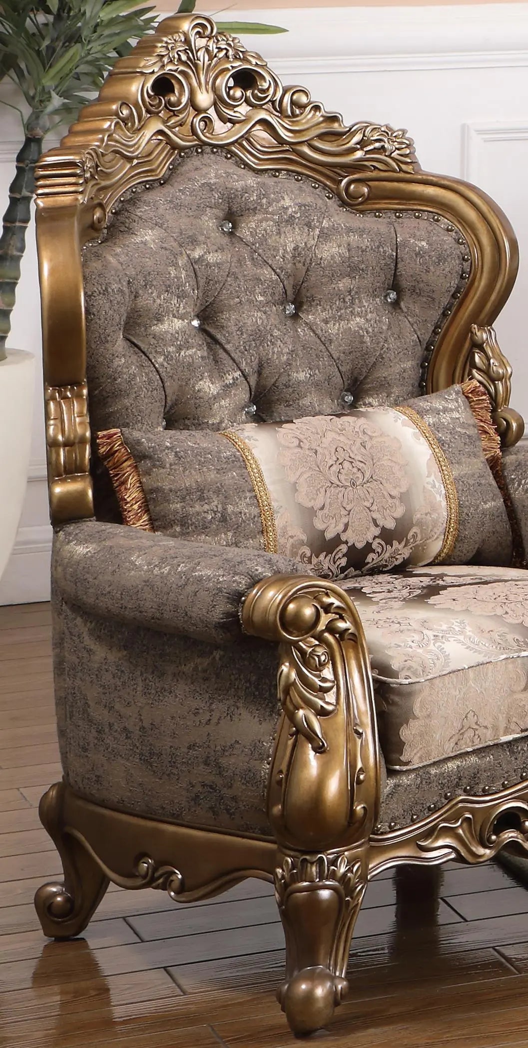 Amelia Traditional Style Chair In Bronze Finish Wood | Cosmos | Home Elegance USA